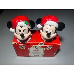 Enesco Disney Mickey and Minnie Mouse Christmas Candlestick Holders 655236